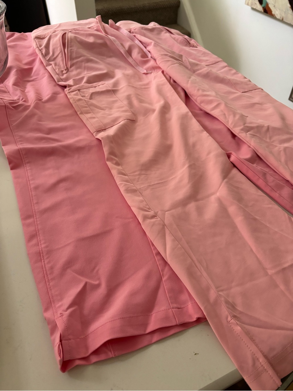 Landau Pink Women's scrub pants. Light pink Insight scrub pants. Sold together